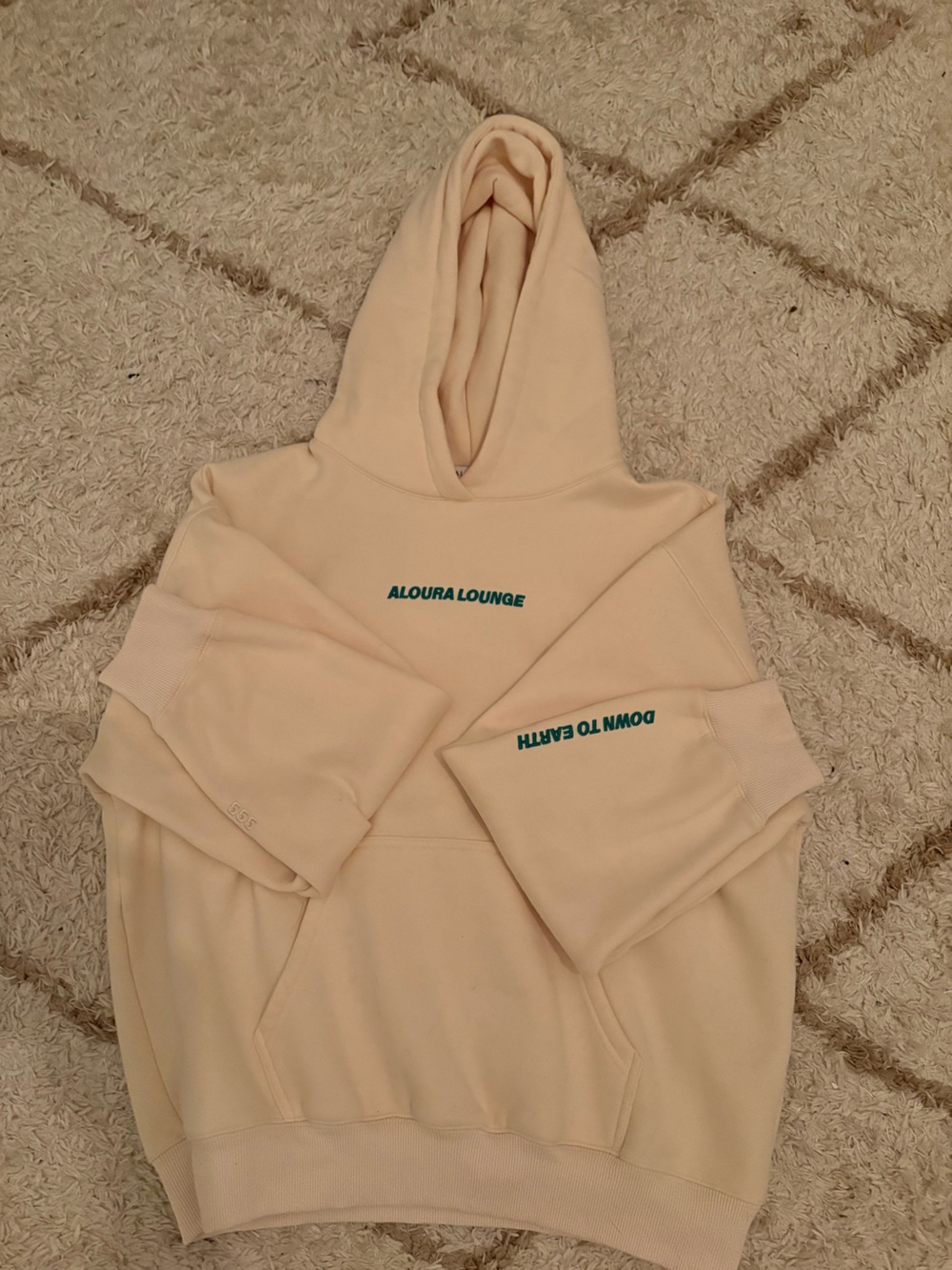 Aloura Lounge Cream Hoodie.